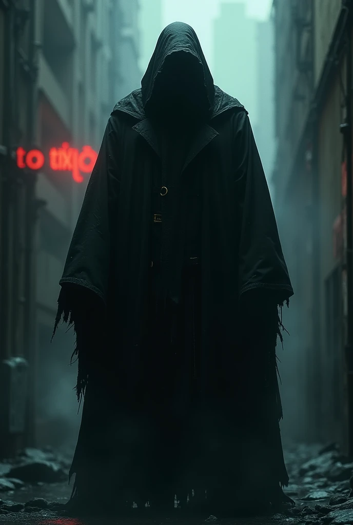 A shadowy aesthetic build figure, toxiq written in background. 