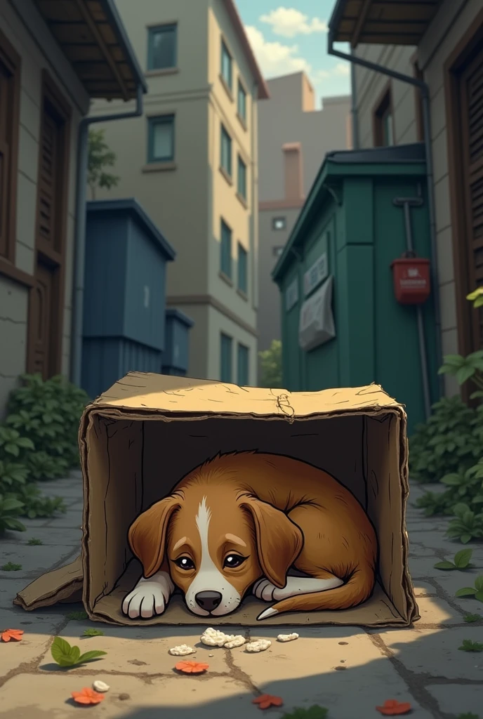 Bella wasn’t always alone. She had once belonged to a kind old man who lived nearby, but when he passed away, she was left to fend for herself. Life had become a daily struggle, but Bella was resilient. She managed to find food in the scraps left behind by restaurants and found shelter in a cardboard box behind a dumpster. It wasn’t much, but it was home.