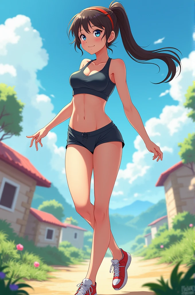 athlete,girl,anime,with panty