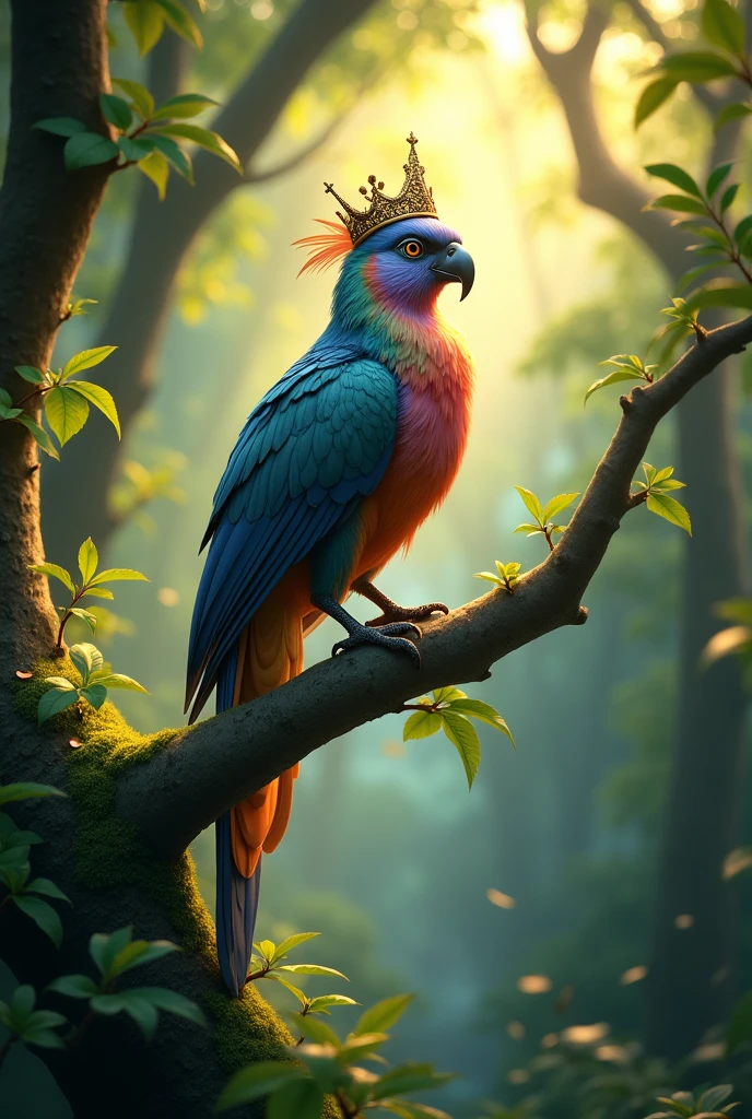 A beautiful bird sitting on a branch of a tree wearing a crown in a beautiful forest. majestic View
A beautiful bird sitting on a branch of a tree wearing a crown in a beautiful forest. majestic View




