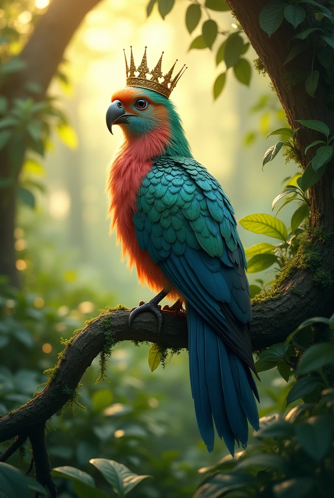 A beautiful bird sitting on a branch of a tree wearing a crown in a beautiful forest. majestic View
A beautiful bird sitting on a branch of a tree wearing a crown in a beautiful forest. majestic View