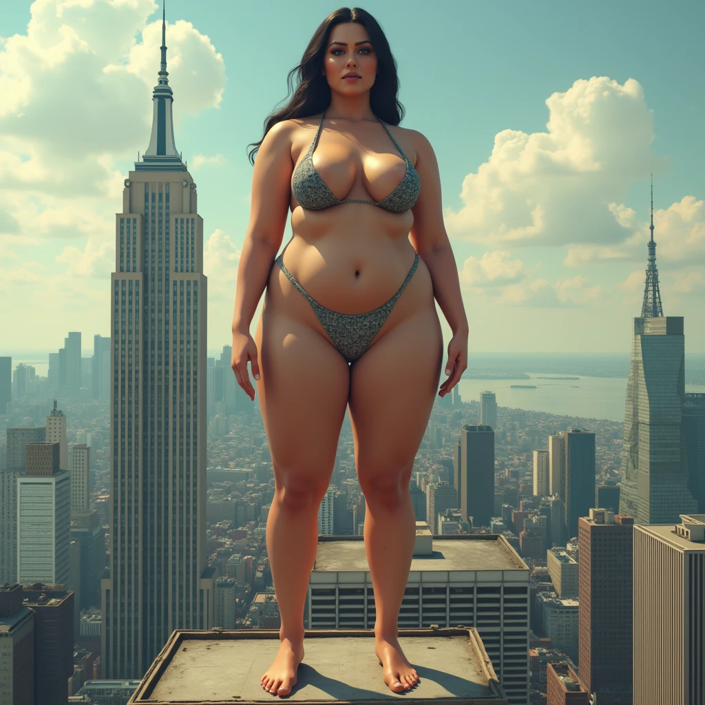 hentai,arafed mature woman in a micro bikini standing on a pole in a city, highly detailed giantess shot, massive legs towering over you, extremely detailed giantess shot, giantess shot, perched on a skyscraper, standing on rooftop, standing on a rooftop, standing on a skyscraper rooftop, giantess, in the city, low perspective,(focus on face)