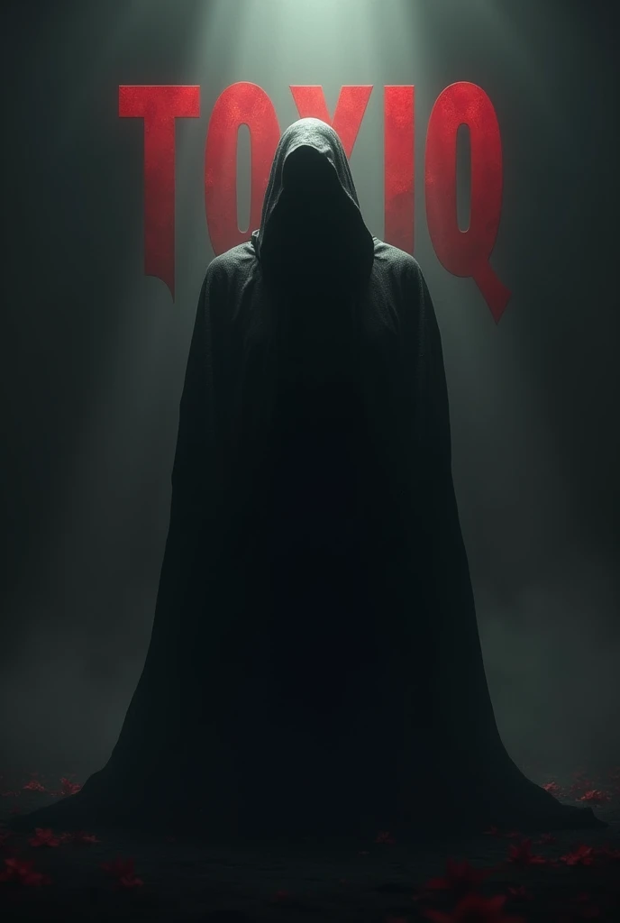 A shadowy aesthetic build figure, toxiq written behind him in bold red letters