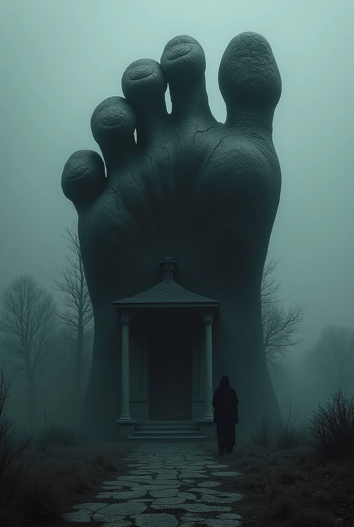  black house with a big foot