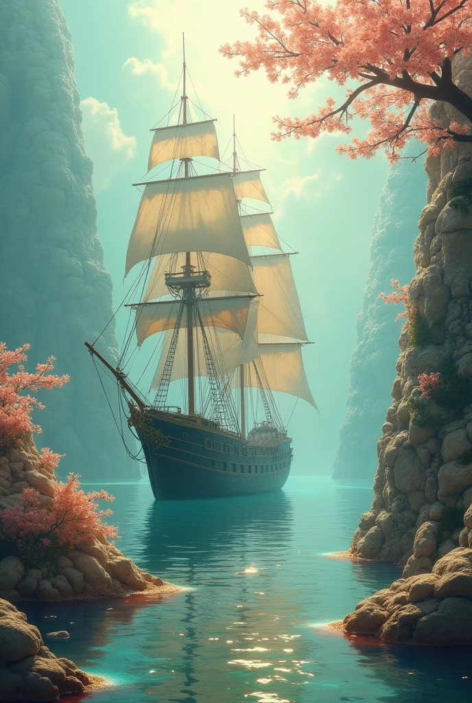 "Boundless Silent Voyage" uses transparent materials and shifting light to create a tranquil and beautiful atmosphere, reflecting the artist's exploration of the roots of the soul and the pursuit of infinite freedom. The imagery of a ship combined with architectural pyramids elements symbolizes the desire to find one's true self and seek a sense of belonging and spiritual freedom while navigating through life. At the same time, the ship represents the need for a stable pyramid haven amidst an unstable journey, and the blossoming peach flowers add a sense of beauty, suggesting a longing and hope for an ideal life. Through the choice of materials and form, the artwork conveys a spiritual journey in search of peace and transcendence in a turbulent world.