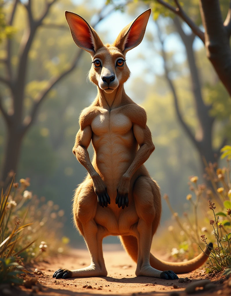 solo, furry, anthro, antelope, female, e621, naked, standing, big curves, front view, hands behind back, huge ass, huge breasts, simple background, by lostgoose, (best quality, 4k, highres, masterpiece:1.2), ultra-detailed, (realistic, photorealistic:1.37), vibrant colors, soft lighting