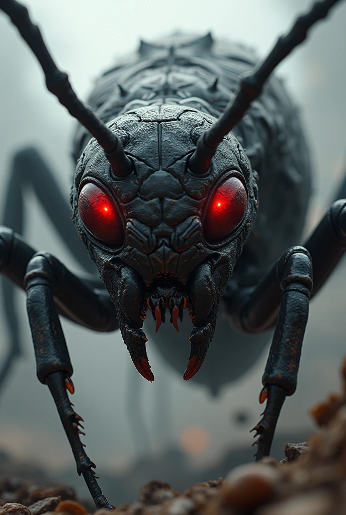 A ant with red eye full of mass body