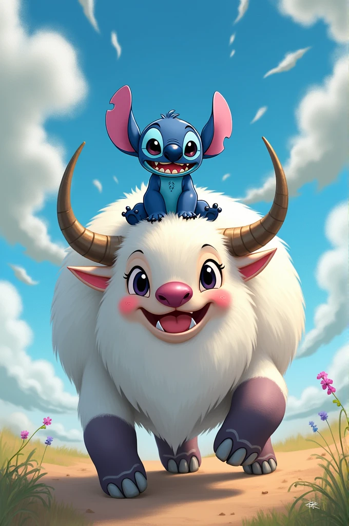 Dibujo de Stitch y appa