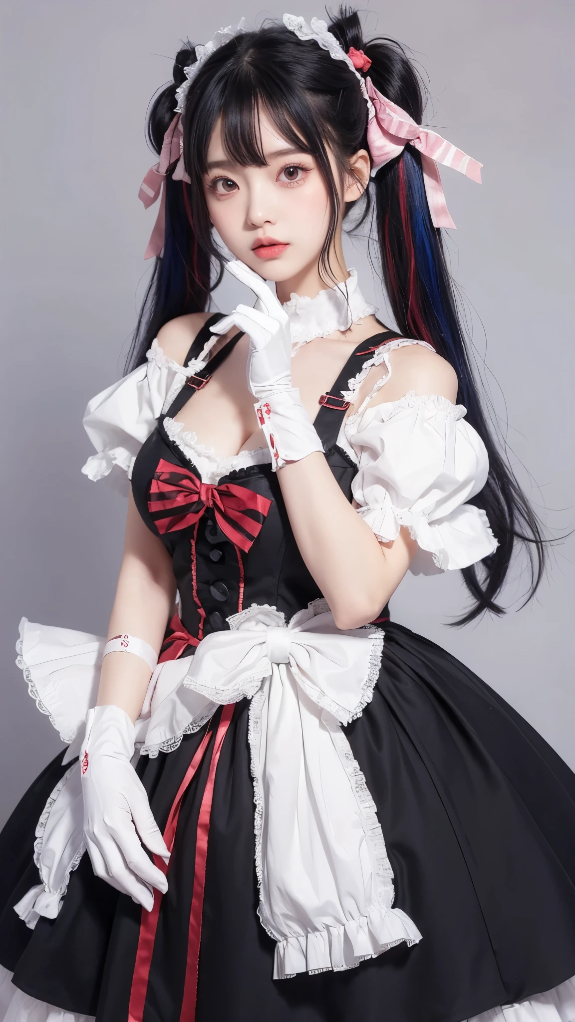 side profile, a girl with animal ears wearing black and white multi-layered maid skirt, transparent skirt, transparent silk lining, crosses on the clothes, detailed white lace choker, open neck, black knots, ((black lining)), gauntlets, (Japanese Samurai Sword on her back:1.3), ((flowers around it)), plants in the simple background, (thigh-high white socks:1.2), black stockings, white lingerie,
white pleats, white hemline, pulling skirt, light smile
beautiful woman, best quality, ultra high res, 8K, masterpiece, sharp focus, clear gaze,
<lora:anySheg_v10:0.8>, sheg,