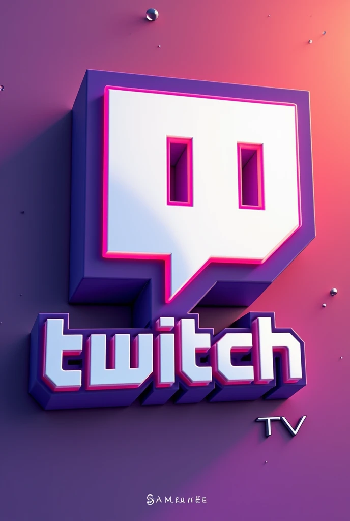 A Twitch logo with purple and yellow in the name of the channel SamLiveTv
