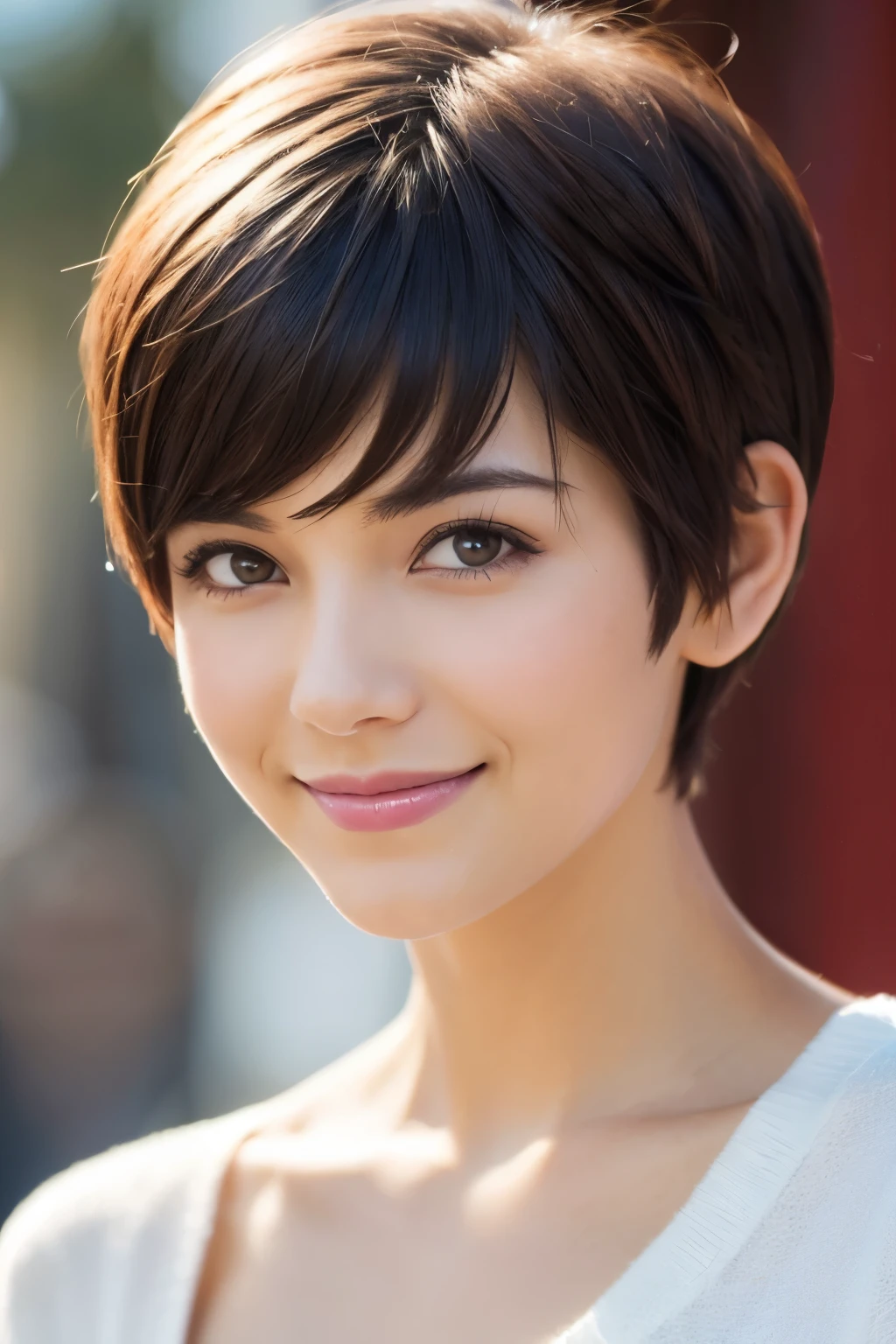 One person, Gaze, smile, Pixie Cut Shortcuts,