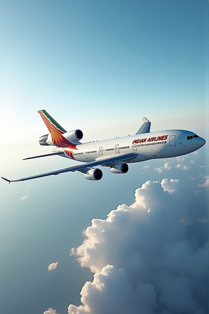 Indian airlines aeroplane phase is a right side and clear image and a plane model is IC 814