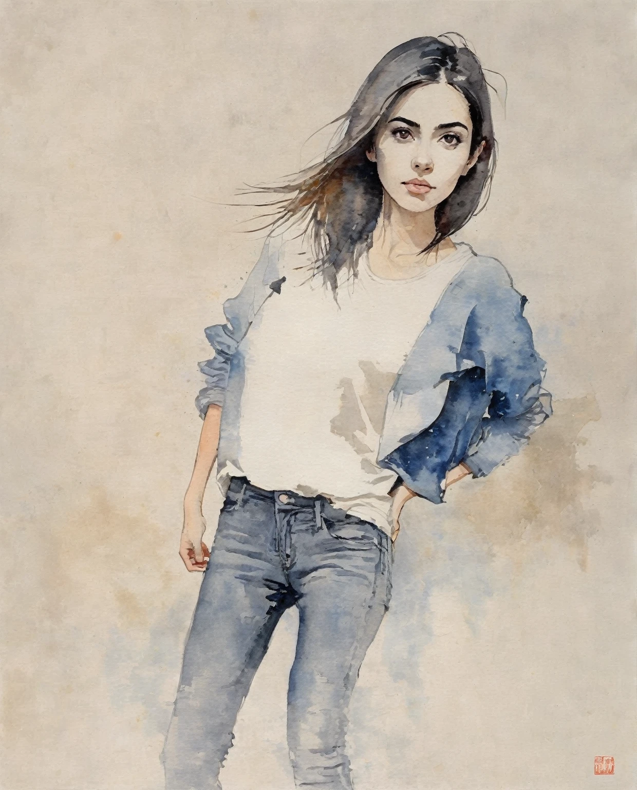 sketch, 20 yo girl figure study, standing, full body, completely naked, au natural, pastels, by harry bush, James Montgomery Flagg and Lois van Baarle and jim french and rossdraws, detailed realistic eyes, very beautiful