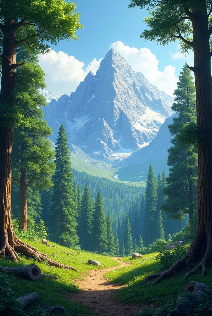 Nature pic forest and mountain long pic big green tree