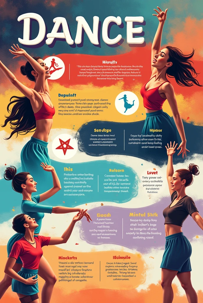 flyer about how dance postively impacts its 4 benefits which are physical, mental, social and cultural