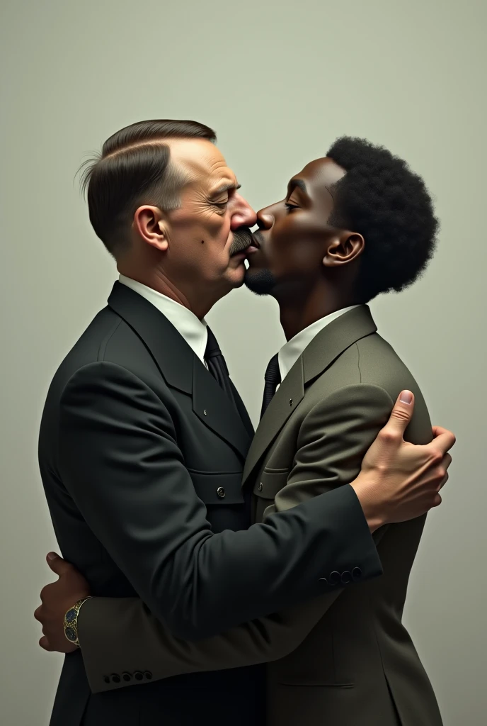 hitler kissing a black man