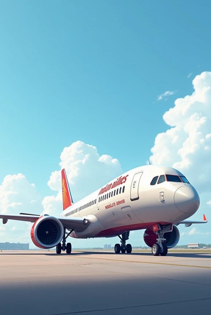 Indian airlines aeroplane phase is a right side and clear image and a plane model is IC 814 stay on airport