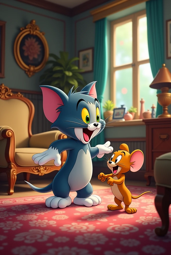 Beautiful background for tom and jerry cartoon 
