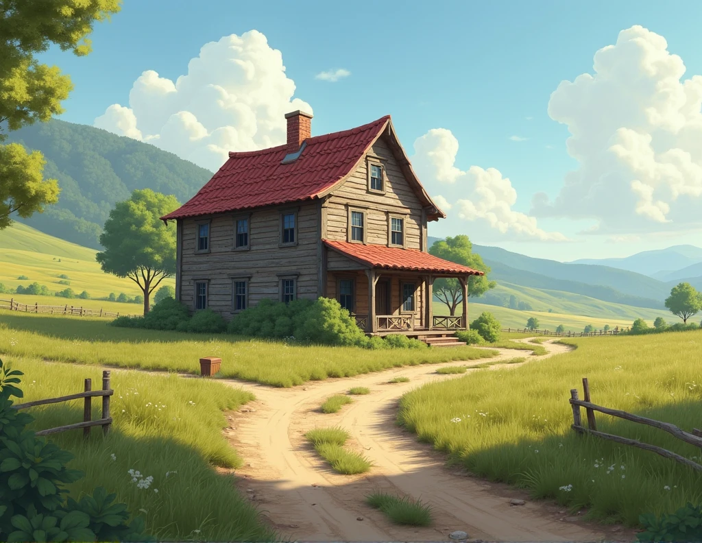 I headed there in my car, Following the dirt road until reaching a clearing where the house was located. It was bigger than I had imagined, with a wooden facade and red tiles that looked like they had been painted a long time ago.