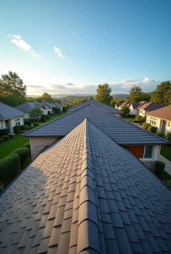 Create another image as an advertisement for a roofing company without people on it and without writing ￼