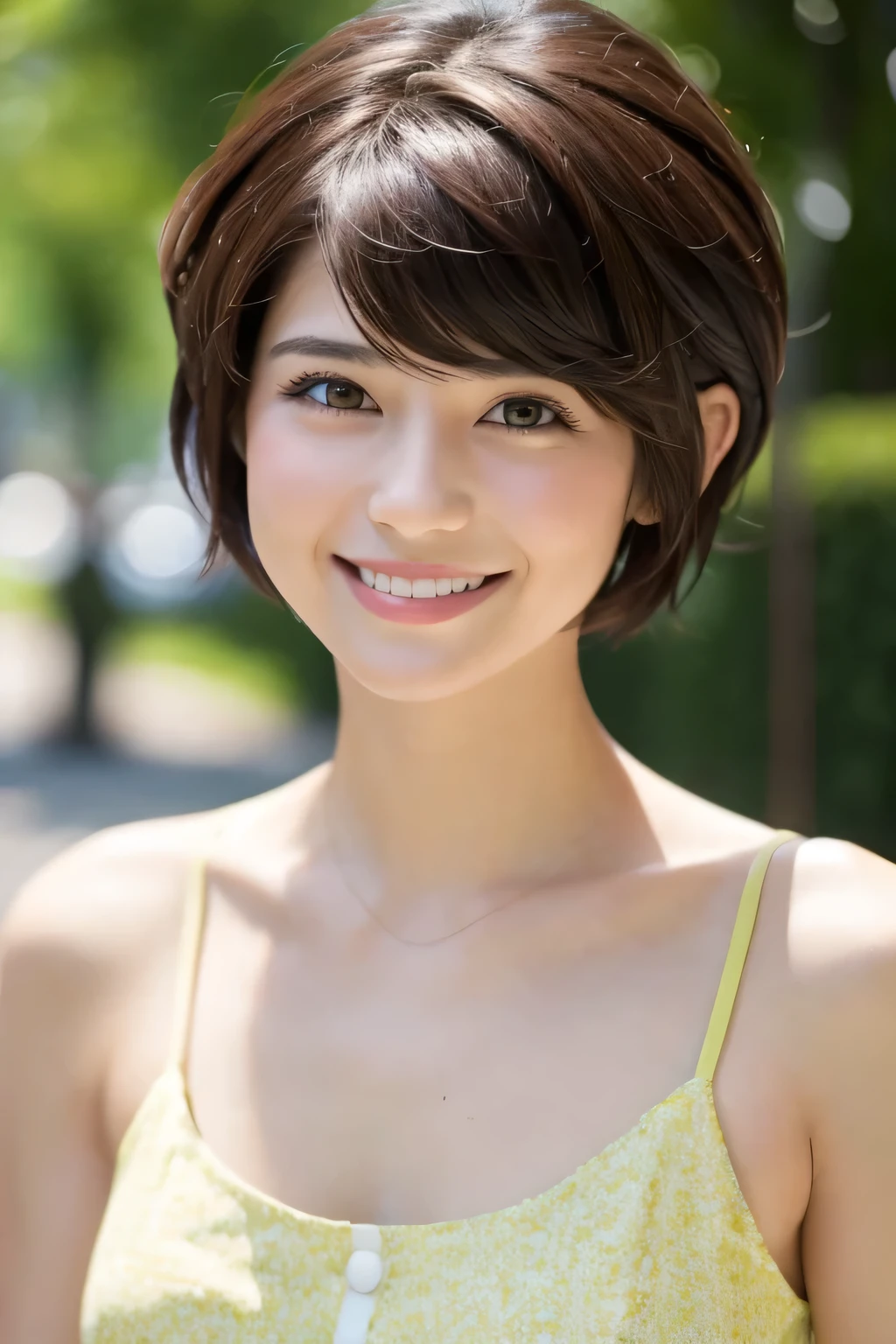 smile, live-action Pixie Cut One person,