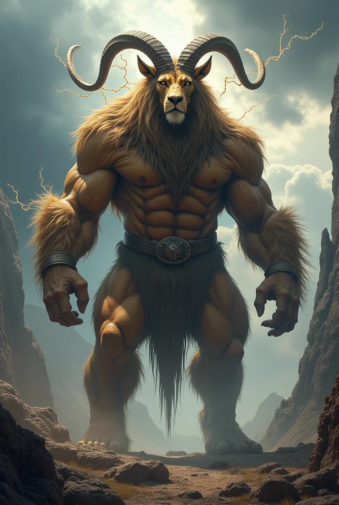 Goat and Lion combination powerfull super hero