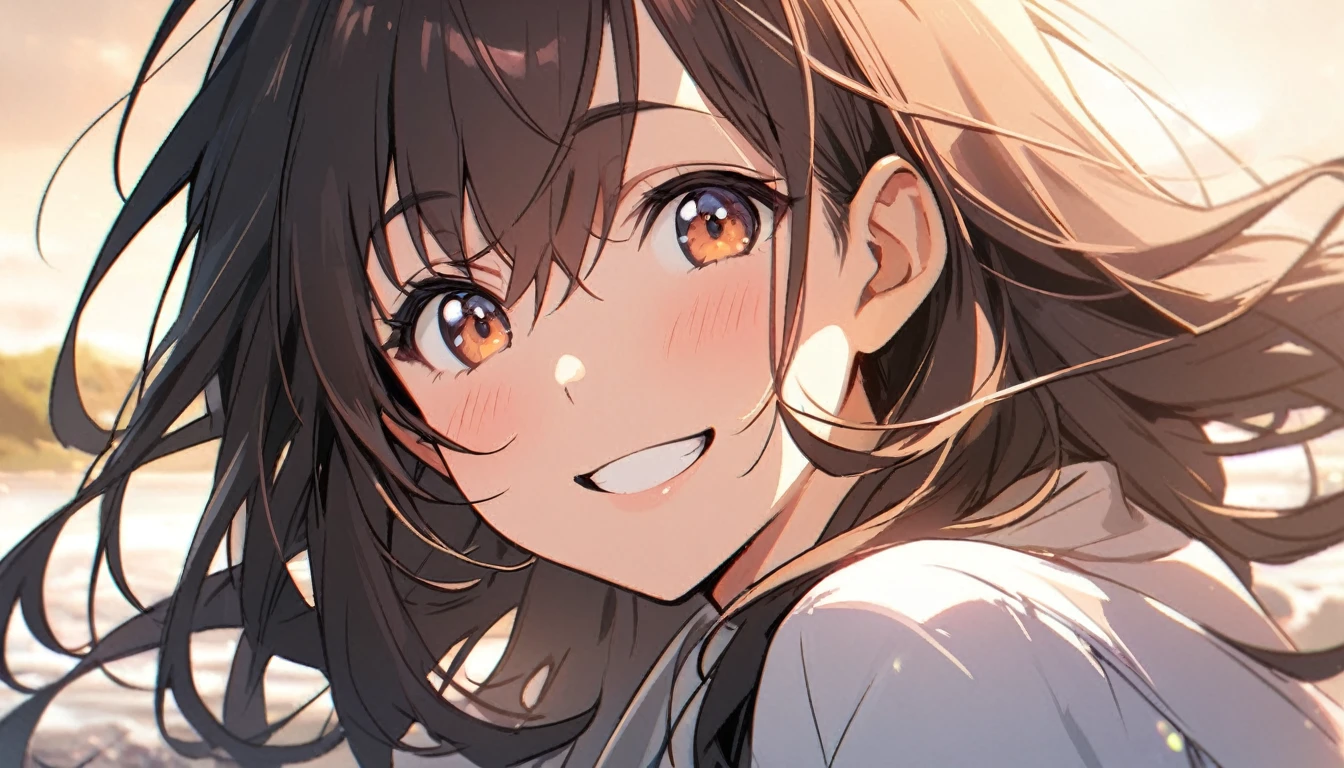 1 person, smile