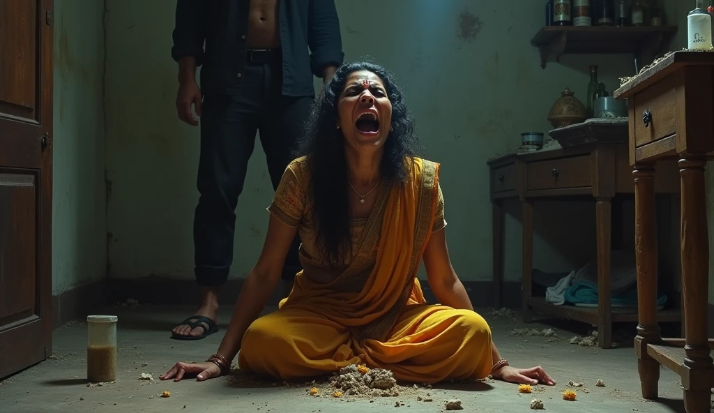 32 years old sai pallavi ultra realistic face angry expression, swooping breasts curvy, and long strapless red dress he is pressing her tightly and kissed by an old men and penetrating by his penis and fucking her hard, penis penetrate into her vagina forcefully while she is screaming and ripping her apart, she is crying in pain, penises penetrating into her vagina, ass, navel, mouth all over her body. She is trying her best to escape but those old mens forcefully put her down while blood coming out of her vagina, ass, mouth