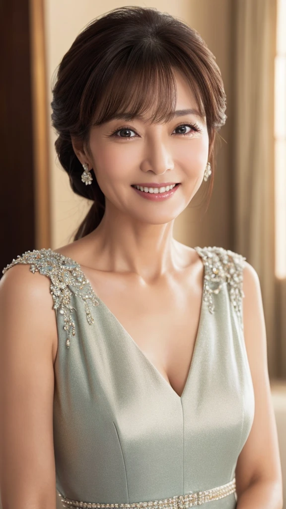 60 years old、smile、Lady、elegant、Elegant、Shining Eyes、stare、