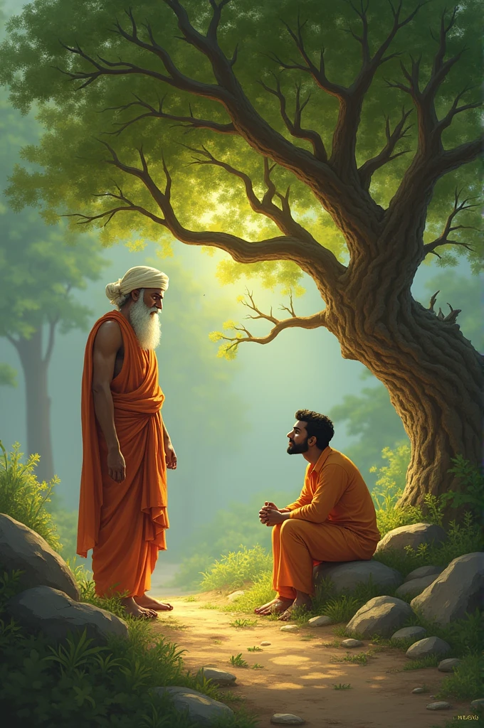 When the saint arrived, Ajay went to him and shared his problems. The saint explained a simple concept, "Ajay, think of whatever is on your mind as a tree. Just as the leaves of a tree fall and new ones grow, so too will your worries and troubles come and go."