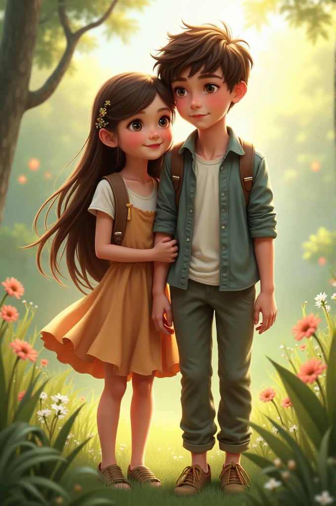 Girl full body with boy