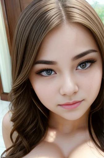 (8k, 32K, Highest quality, Perfect body, Ultra detailed face, Detailed eyes, See through, Beautiful and fair, Glowing Skin, On the chest, nice, bright, Refreshing and gentle look, 完璧なBeautiful Face, Pornographic images, masterpiece, Tabletop, Anatomically correct),1girl, full body, long wavy hair, light brown hair, black eyes, pale skin, thick lips, nose blush, Orgasm Facial, Sexual climax, Baby Face, Cute Face, Pretty Face, adorable face, Beautiful face, Beautiful Face, Droopy eyes, white micro bikini side tie bottom, large breasts, flip flops, nsfw