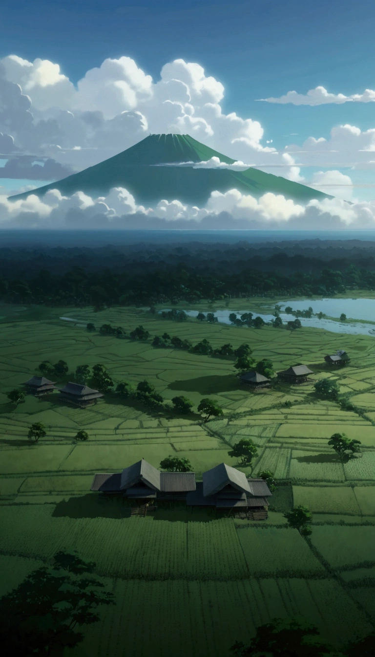 Indonesian beautiful nature, makoto shinkai animaton style.