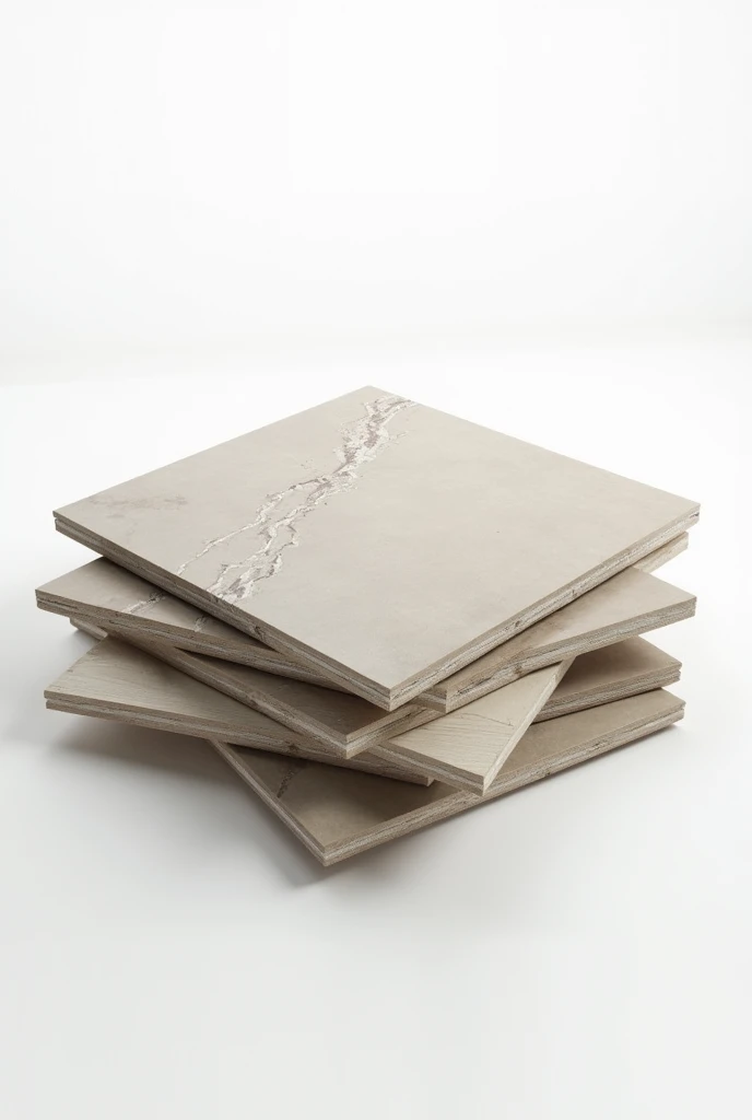 Stack of 6 big stylish floor tiles with white background