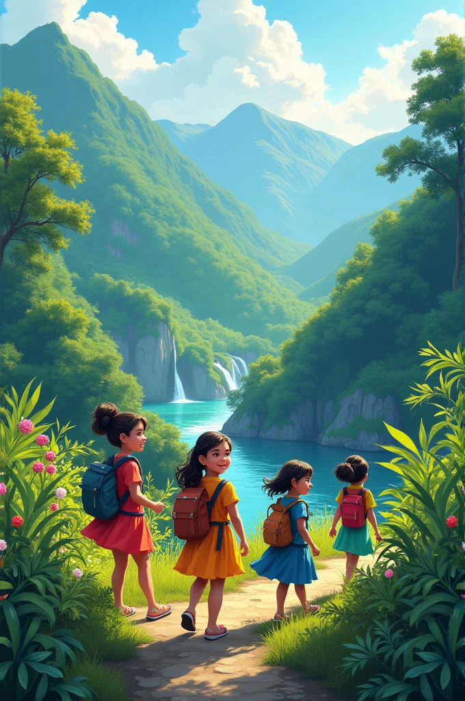 A few young girls went on a trip to the Sajek Valley in Bangladesh. There they are beautiful scenery,
Enjoying the mountains.