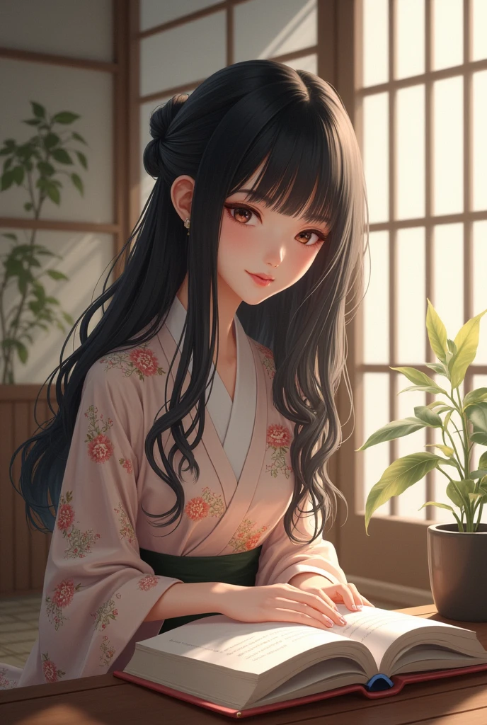 Beautiful sexy Japan girl in room studies