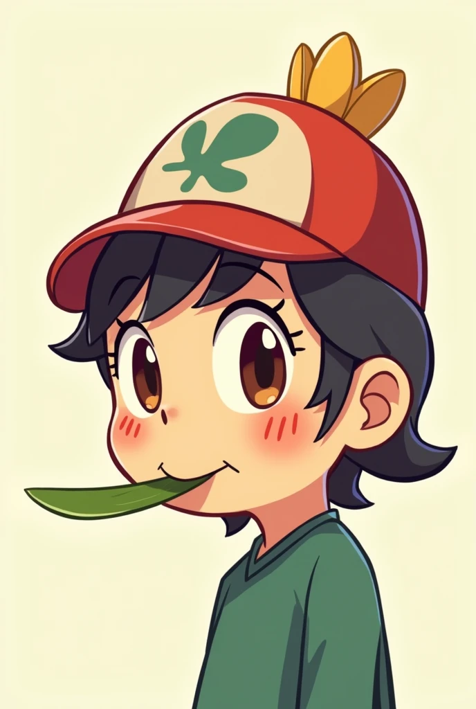 cartoon with a hat and a leaf in his mouth, character portrait of me, official fanart, stylized portrait, cel shaded!!!, portrait of ((pernicious)), portrait of tiro na cabeça do personagem, stylized portrait h 0, varguyart style, lofi portoRait, cartoon art style, High Resolution Commission, character concept portrait of me, half body head shot