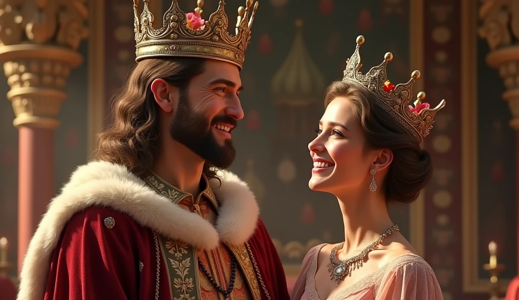 King and quieen happy