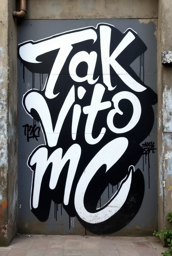 graffitti tak Vito Mc blanco y negro