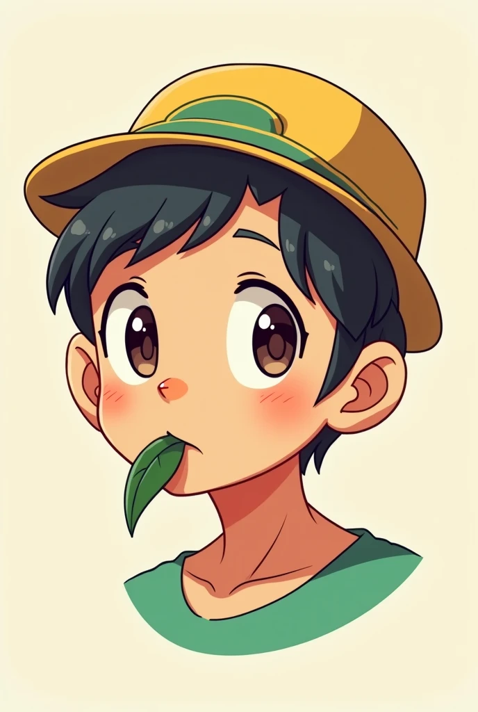  cartoon with a hat and a leaf in his mouth, character portrait of me, official fanart, stylized portrait, cel shaded!!!, portrait of ((pernicious)), portrait of tiro na cabeça do personagem, stylized portrait h 0, varguyart style, lofi portoRait, cartoon art style, High Resolution Commission, character concept portrait of me, half body head shot