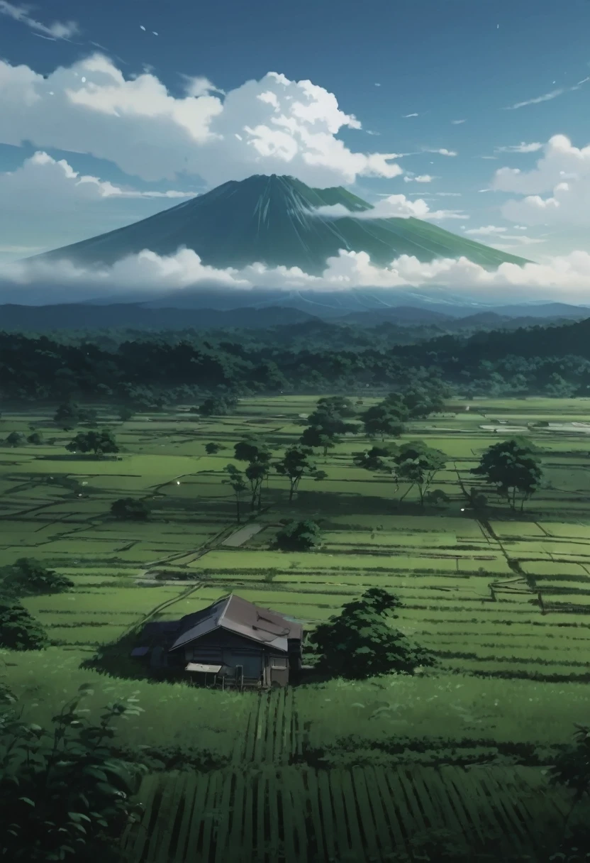 Indonesian beautiful nature, makoto shinkai animaton style.