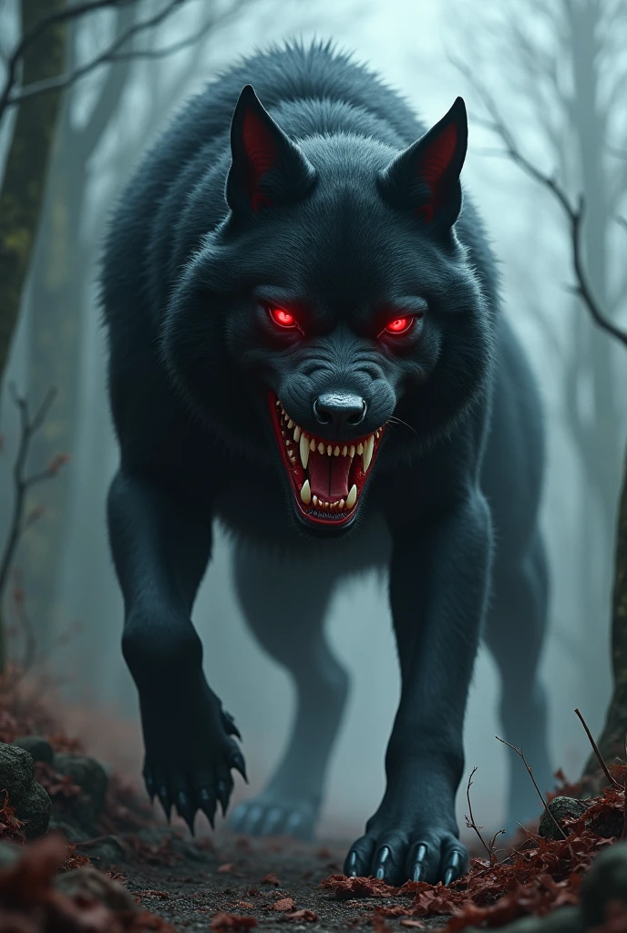 The hated hound
- A large, female monstrous canine with pitch-black fur and red eyes
