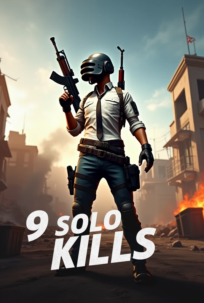 A bgmi thumbnail where I gave 9 solo kills. Please write below '9 SOLO KILLS'. And, use different thumbnails