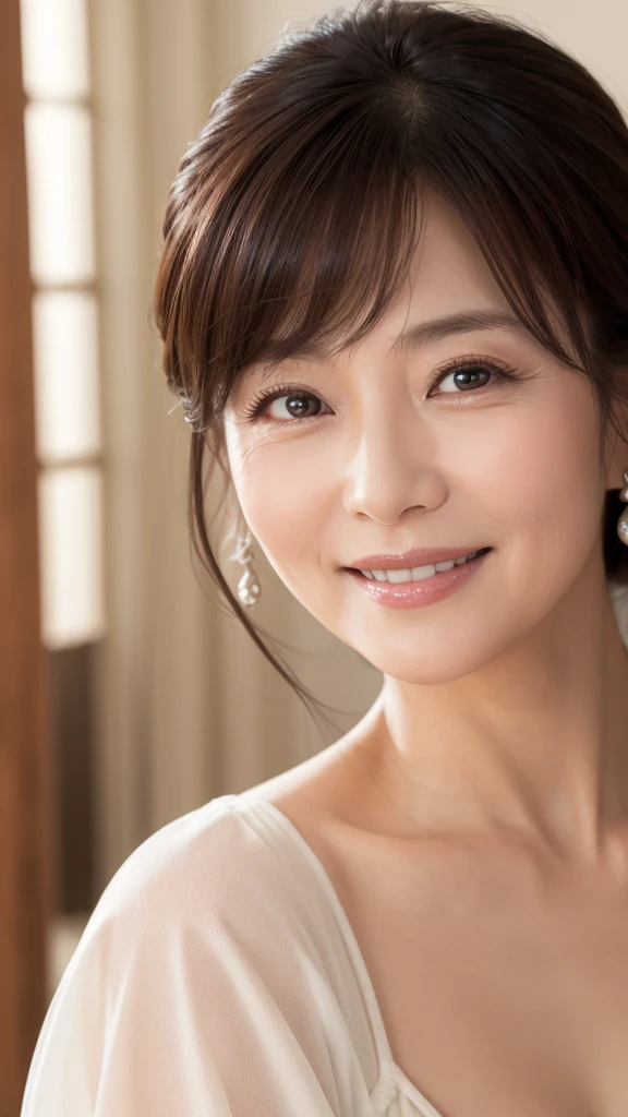 60 years old、smile、Lady、elegant、Elegant、Shining Eyes、stare、