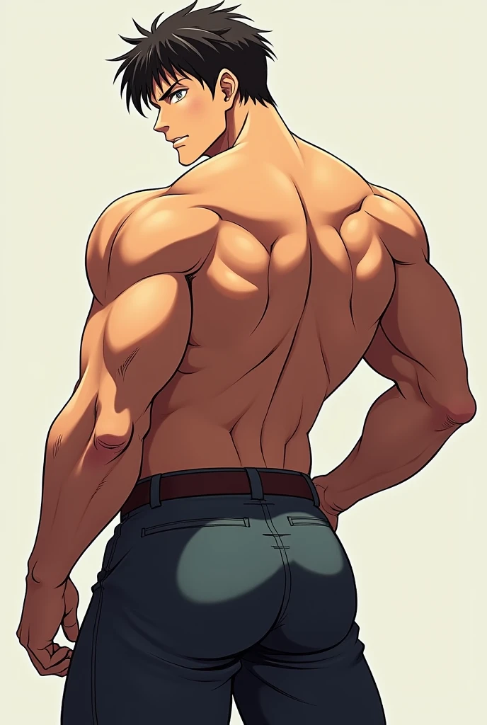 Sexy anime man muscular very big ass