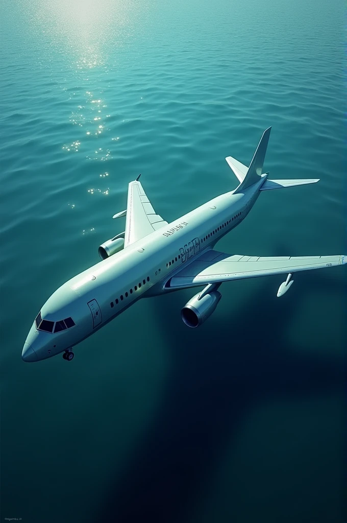 Realistic aeroplane swiming with water