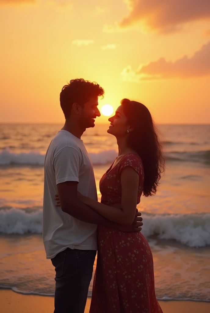 : First Night at the Beach**
**Setting**: Evening at Marina Beach, Chennai. The sound of the waves of the sea and the wind blowing on the beach add to the beauty of the environment.
**Characters**:
- **Yasha** (2 software engineer)
- **Yasmin** (23 years art teacher)
**Article**:
**XT Marina Beach - Evening**
Yasha and Yasmin walk around the beach. Although there are multitudes of people, they have a world of their own. They are deeply attentive to see the beauty of the sea.
**Yasha** (see memories)
This place is very beautiful. This is new to me.
**Yasmin** (smiling)
I have been here many times. I like it very much .
**Yasha** (with inquiry)
If you love this place so much, why?
**Yasmin** (at a beautiful sight)
I have many memories of this place. It's a place that gives me freedom.
They are silent for a while looking at the beauty of the sea. Then, their conversation continues.
**Yasha** (with interest)
Will you bring me back here?
**Yasmin** (slowly)
Of course.
They walk on the beach and enjoy the breeze. Peace and individuality are evident on this site, reflecting their relationship.
---
**CINEMA DIRECTION AND EDITING RECOMMENDATIONS**:
- **Camera Movement**: Use a steady camera or gimbal when Yasha and Yasmin walk. Add wide shots of the beach and beautifully visualize close-ups of their conversation .
- **Background Music**: Opt for soft, melodious music. Instruments such as an acoustic guitar or a soft piano add depth of feeling.
- **Light**: Use the natural vanilla light of evening to create a sophisticated and romantic glow. It should be just right to show their faces well.
- **Sound**: Emphasize natural sounds of waves and wind. Add these natural sounds and enjoy the moment to the fullest.
- **Background**: Increase the vanilla colors a bit. To preserve the subtlety of the scene, they focus on the relationship, slowly
