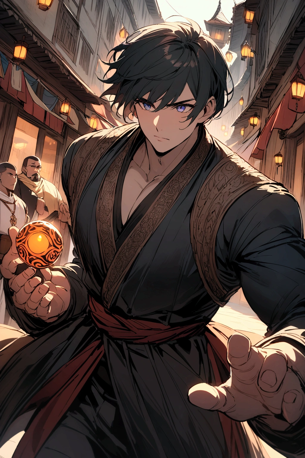 Macho、Monk、manly、Short Hair、RPG、Fantasy、Shopping in town