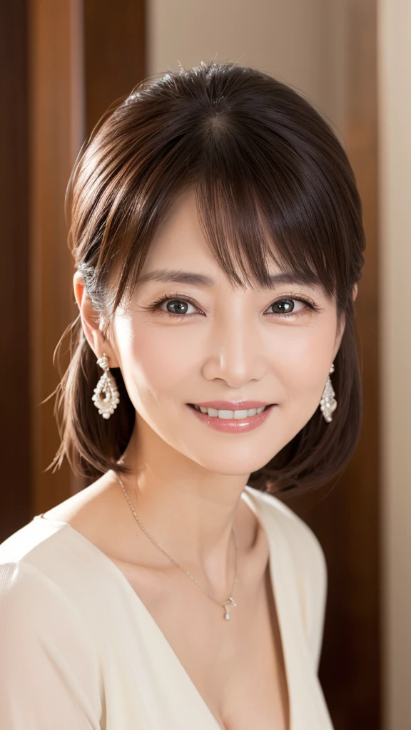 60 years old、smile、Lady、elegant、Elegant、Shining Eyes、stare、