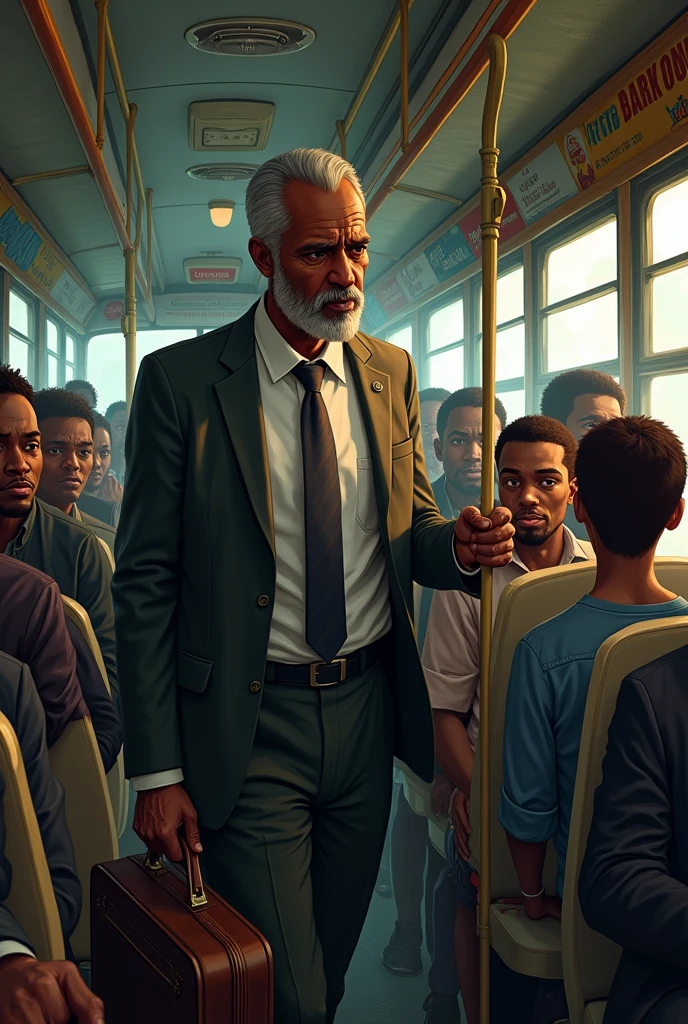 The African teacher boards a bus to his home and along the way a thief steals his wallet, the teacher is embarrassed .